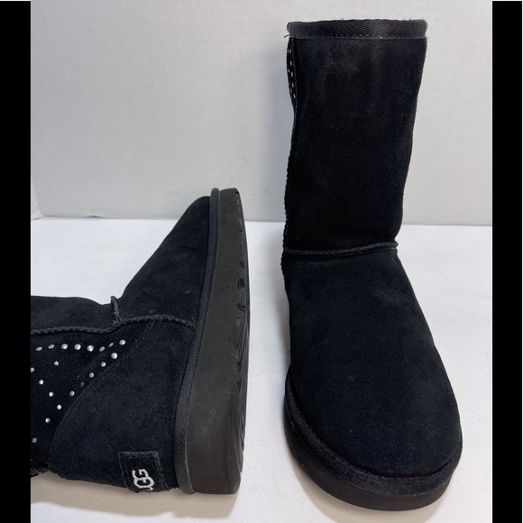 UGG 1110420 Classic Short Studded Black Swarovski Crystal Metal Boot - Picture 10 of 12